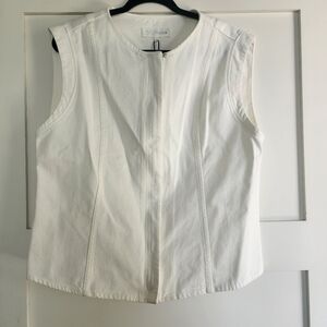 ZW COLLECTION DENIM SHIRT VEST Oyster-white 